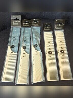 Cricket Silkomb Antimicrobial Cutting Combs Pro-25/50/55 Lot of 5 7" Ivory